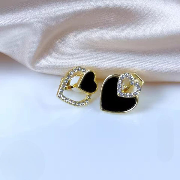 Beautiful Korean Heart Shape Zircon Earrings