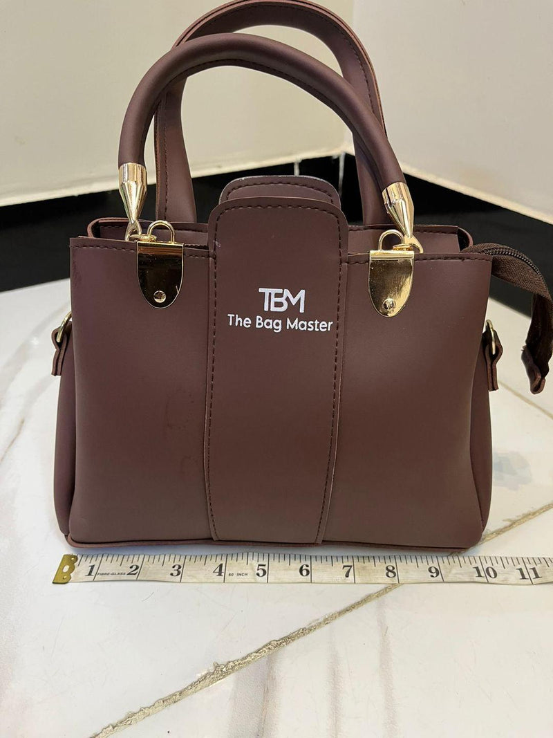 Women's Rexine Plain Hand Bag Set