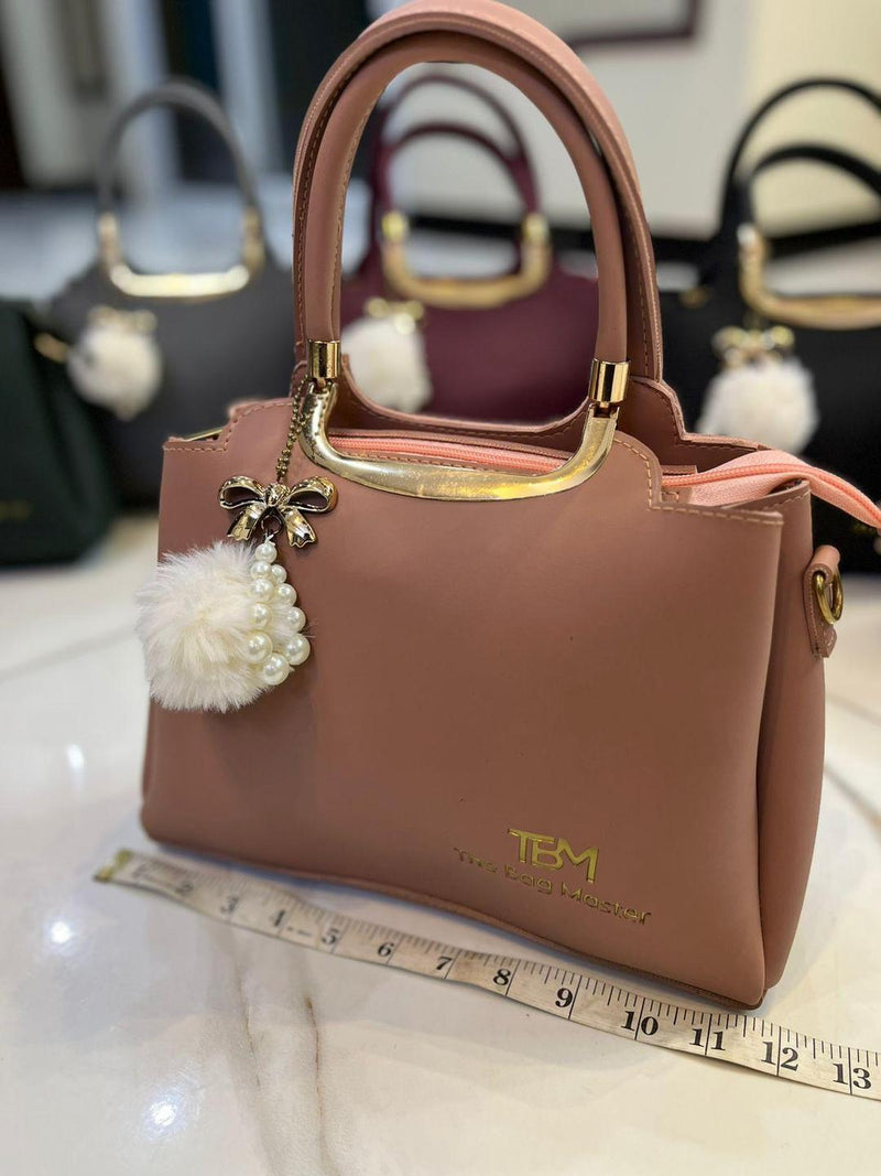 Girl's Rexine Plain Hand Bag