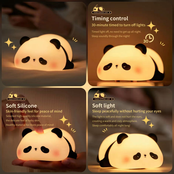 Panda Silicone Night Light with 30-Minute Timer