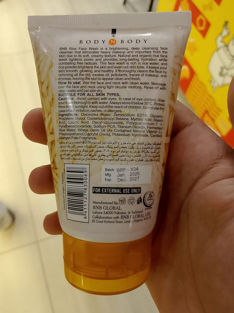 BNB Face Wash with Vegan Rice Milk - BNB Face Wash Rice OR Tea Tree