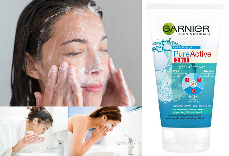 Garnier Whitening Pure Active 3 in 1 Face Wash – 100ml (1 Pc)