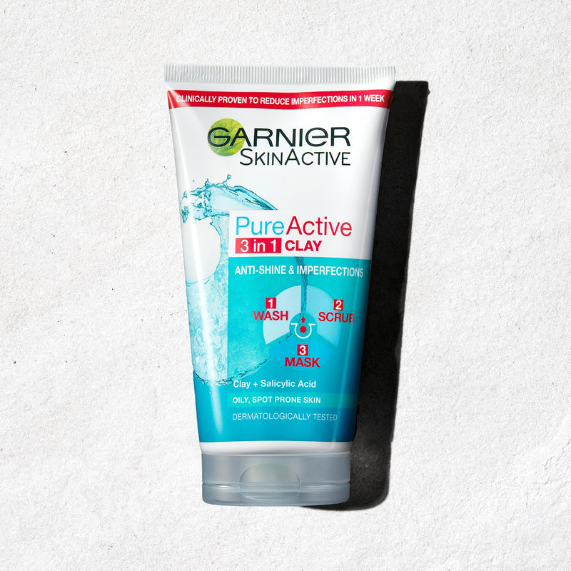 Garnier Whitening Pure Active 3 in 1 Face Wash – 100ml (1 Pc)