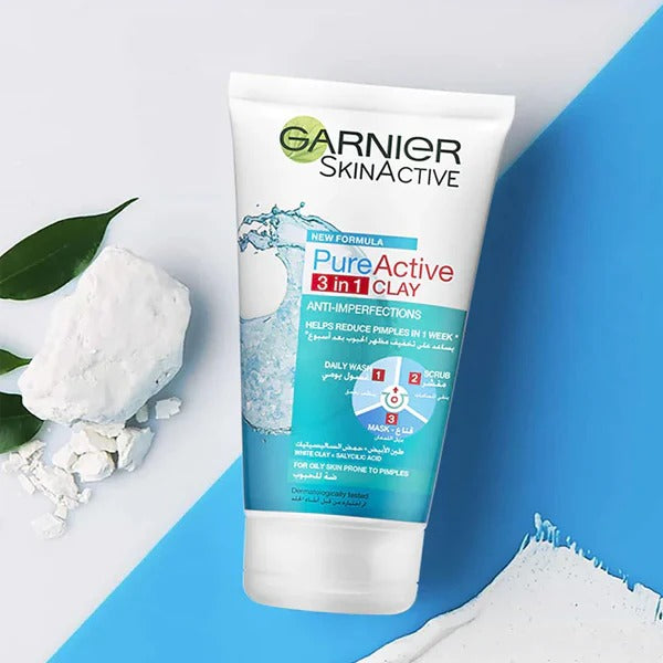 Garnier Whitening Pure Active 3 in 1 Face Wash – 100ml (1 Pc)