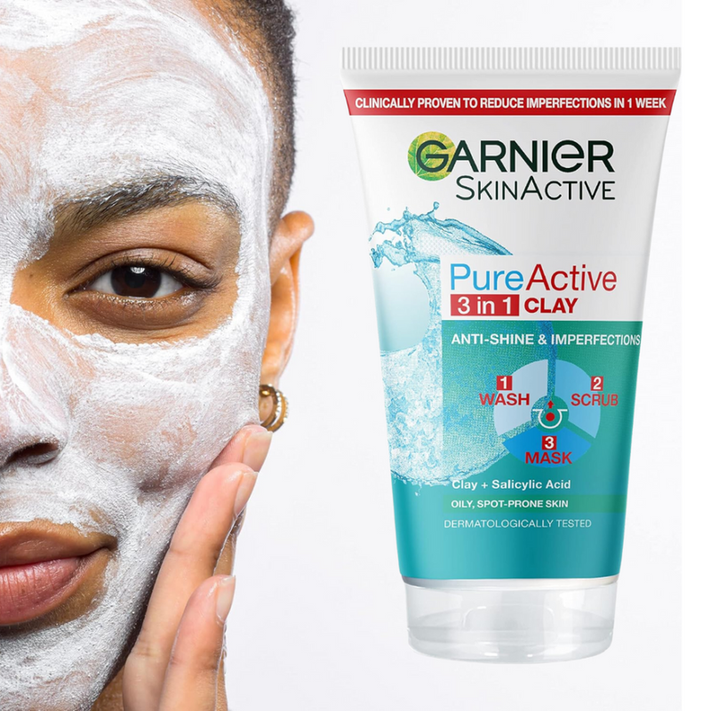 Garnier Whitening Pure Active 3 in 1 Face Wash – 100ml (1 Pc)