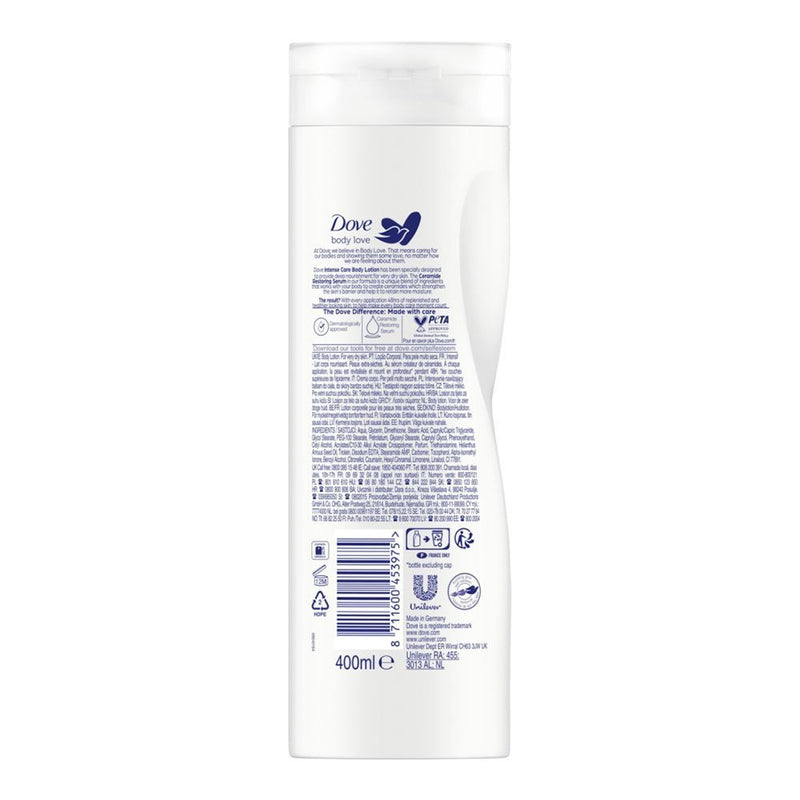 Dove Body Love Intense Care Body Lotion, For Very Dry Skin, With Ceramide Restoring Serum, 400ml